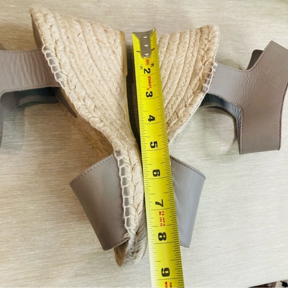 VINCE Sz 8 Sophie Leather Ankle Wrap Peep Toe  Espadrille Wedges Sandals - Picture 12 of 15